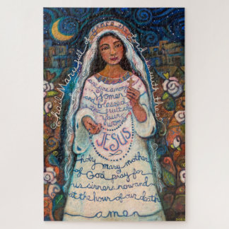 Ave Maria rezando quebra-cabeça contemplativa