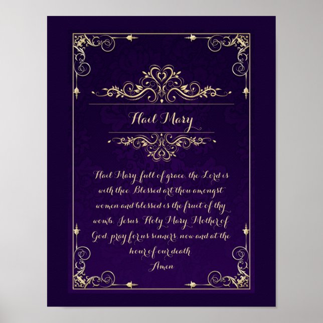 Ave Mary Poster de oração católica (Frente)