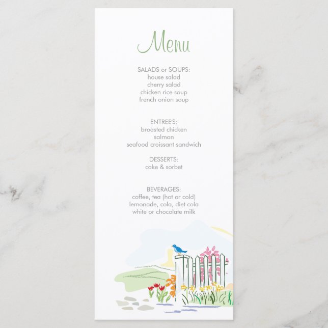 Ave no menu Chá de cerca (Frente)