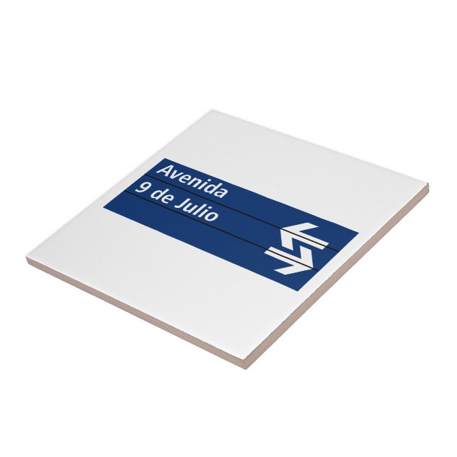 Avenida 9 de Julio, sinal de rua de Buenos Aires (Lateral)