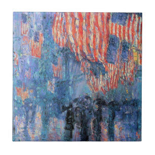 Avenida na Chuva de Frederick Childe Hassam