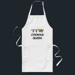 Aventais da rainha do cozinhar<br><div class="desc">Aventais da rainha do cozinhar com coroa engraçada. RAINHA customizável do CHURRASCO do IE do texto ou RAINHA do COZIMENTO.</div>