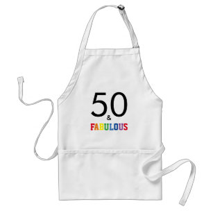 Avental 50 e Fabulosas Cores Arco-Íris de Aniversário