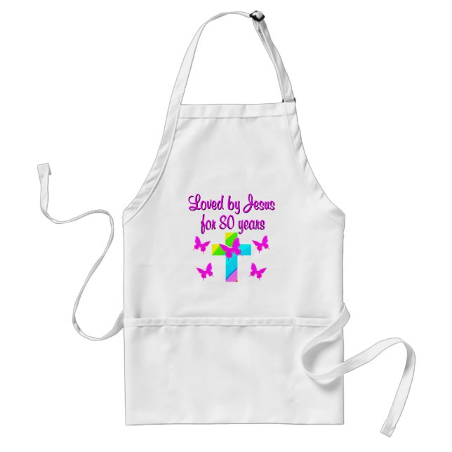 AVENTAL 80 CHRISTIAN BIRTHDAY CROSS DESIGN (Frente)