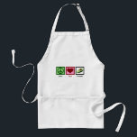 Avental Abacate do amor da paz<br><div class="desc">Um sinal de paz bonito, coração e um presente verde do abacate. Presente bonito para as pessoas que amam o guacamole.</div>