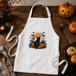 Avental Abóbora Gato Preto Halloween