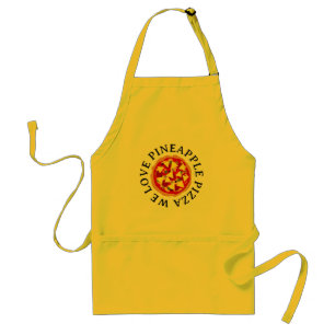 Avental Adoramos pineapple pizza amarela apron