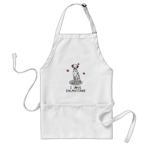 Avental Adoro Dalmatianos (preto 1) Corações Bonitos