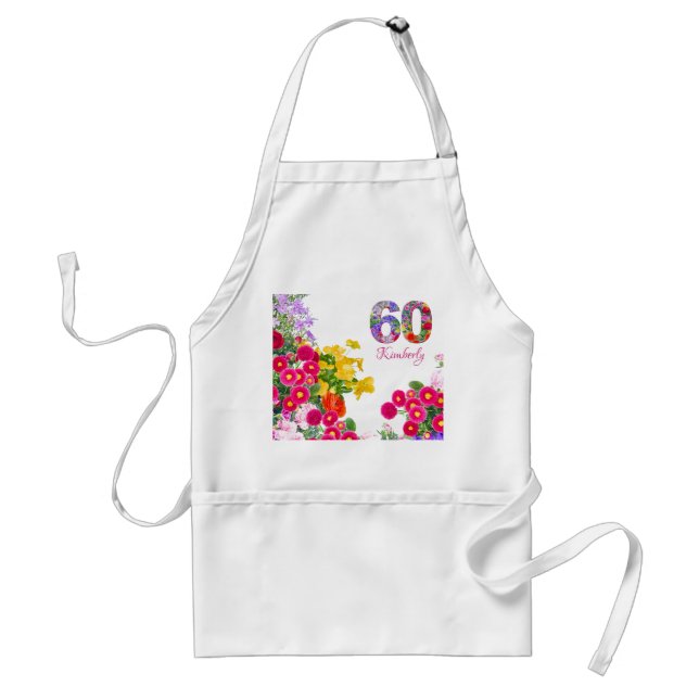 avental adulto do buquê floral festa de aniversári (Frente)