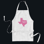 Avental Adulto Estado Rosa Texas<br><div class="desc">Mostre o orgulho do seu estado com essas camisetas e outros itens que têm um contorno rosa do estado do Texas</div>