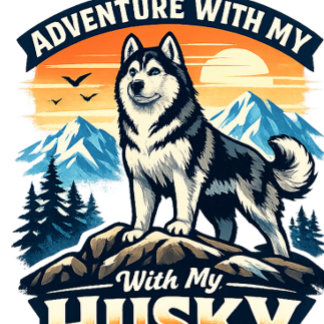 Avental Adventure With My Husky Dog Lover Apron