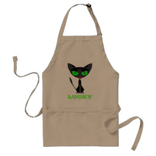 Avental afortunado/blusa do gato preto