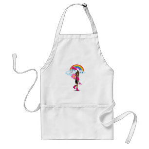 Avental African Girl Rainbow Clouds Kitchen Apron
