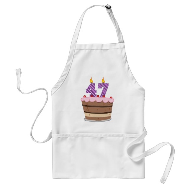 Avental Age 47 on Birthday Cake (Frente)