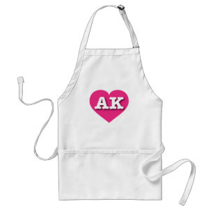 Avental Alaska Hot Pink Heart - Eu amo AK