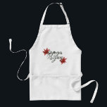 Avental Alegria a você e ao seu Natal<br><div class="desc">Quer você esteja cozinhando um lote de biscoitos de Natal ou preparando um banquete de férias,  espalhe um pouco de alegria nesse avental festivo. Ela mostra a mensagem "Joy to You and Yours" em letras verdes festivas com sotaques de flor de poinsettia vermelha.</div>