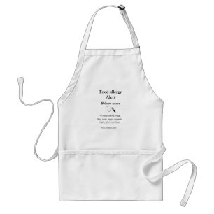 Avental Alerta de alergia de comida adicionar nome texto i