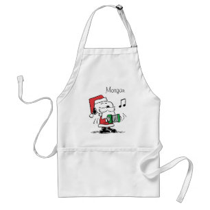 Avental Amendoins Snoopy Santa Claus Accordian