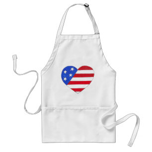 Avental American Flag USA Patriotic Julho 4º Heart Love