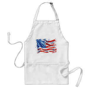 Avental American Flag USA Watercolor 4 de julho
