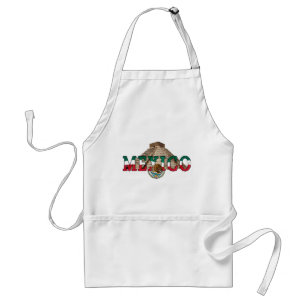 Avental Amigos Homens Pirâmides Mexicanos Apron Branco