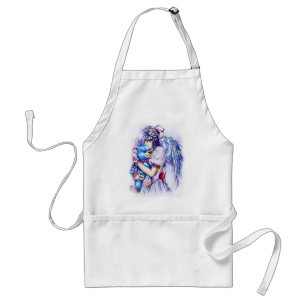Avental Anime Gothic Pink Angel Girl Com Ursinho