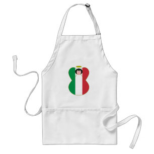 Avental Anjo da Bandeira Italiana Cabelo Preto