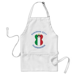 Avental Anjo Italiano Bandeira Hanukkah Personalizada 