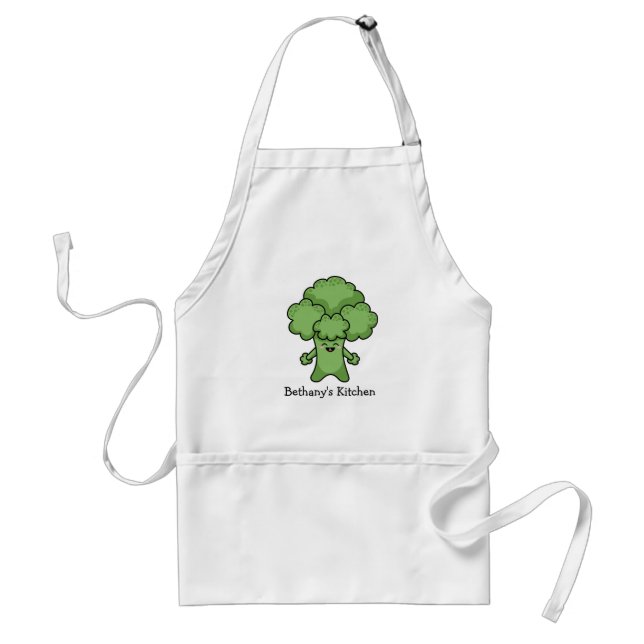 Avental Apron Adulto Personalizado de Brócolis Verde (Frente)