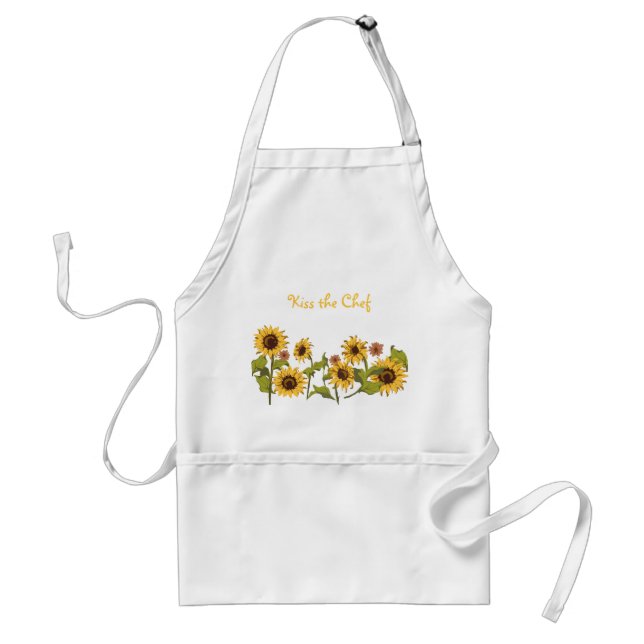 Avental Apron - Beije o Chef Girflower com texto editável (Frente)