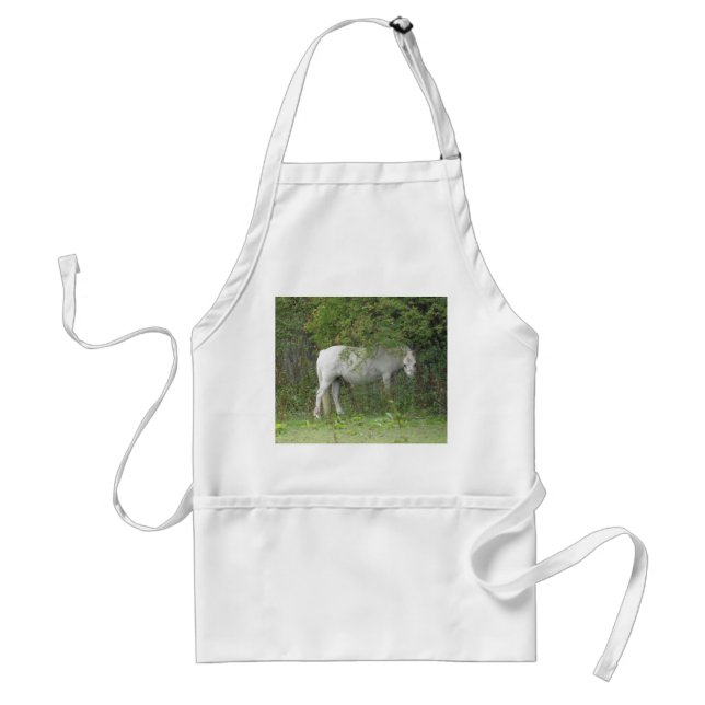 Avental Apron Cavalo Branco Tímido (Frente)