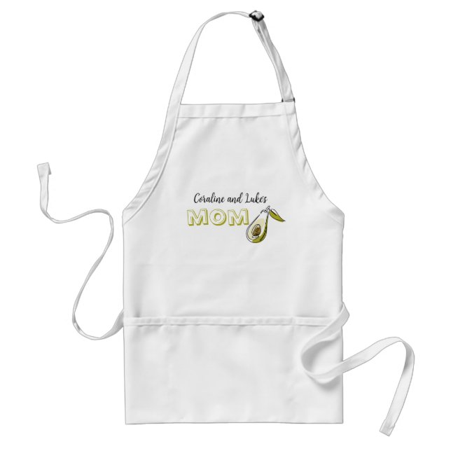 Avental Apron com abacate e a inscrição "mãe". (Frente)