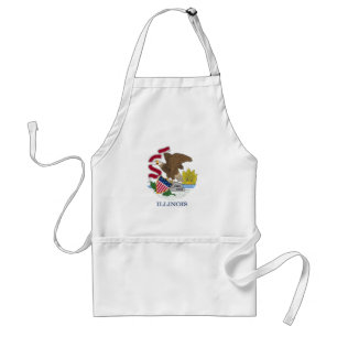 Avental Apron com Flag of Illinois State, EUA