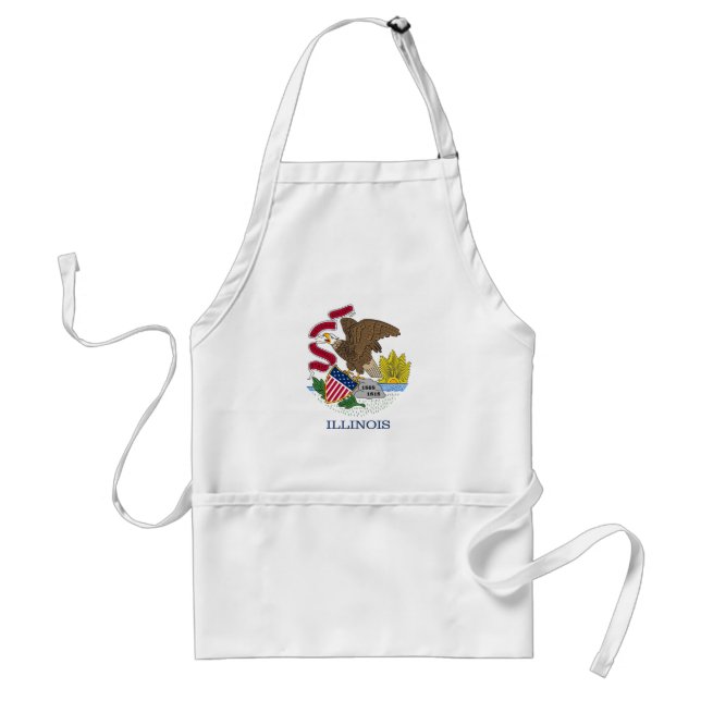 Avental Apron com Flag of Illinois State, EUA (Frente)