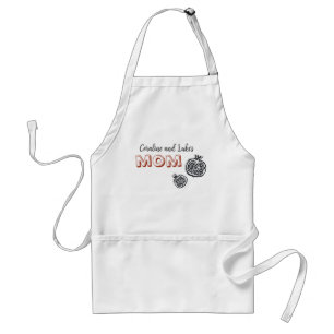 Avental Apron com romãs e a inscrição "mãe"