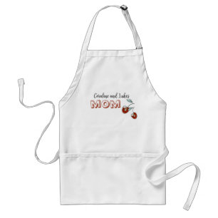 Avental Apron com uma cereja e a inscrição "mãe"