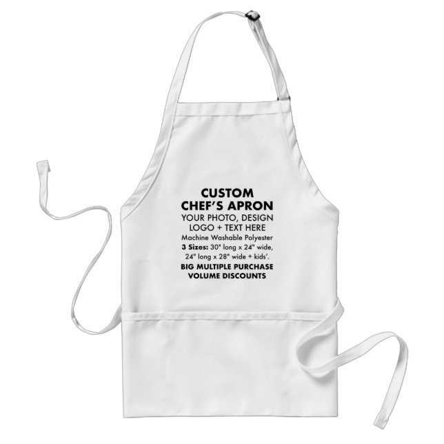 Avental Apron de 24" x 28" (w) personalizado de cozinheiro (Frente)