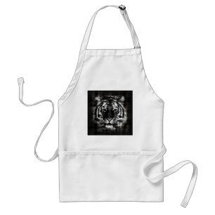 Avental Apron de pintura de Tigre Branco e Preto