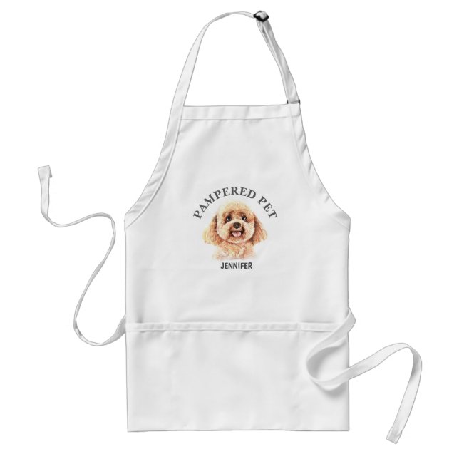 Avental Apron de Poodle Pet Groomer Personalizado (Frente)