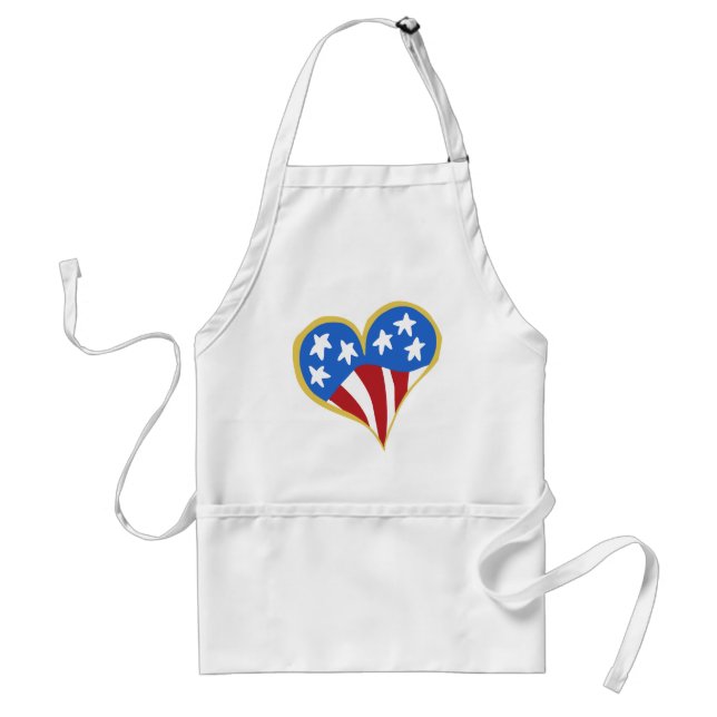 Avental Apron do cozinheiro britânico Flag Heart Chef (Frente)
