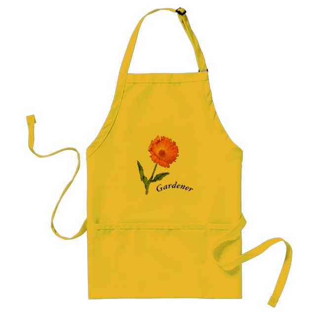 Avental Apron - Flor de Calendário para o Jardineiro (Frente)