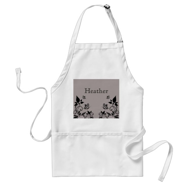 Avental Apron Floral da Borboleta Ebony (Frente)