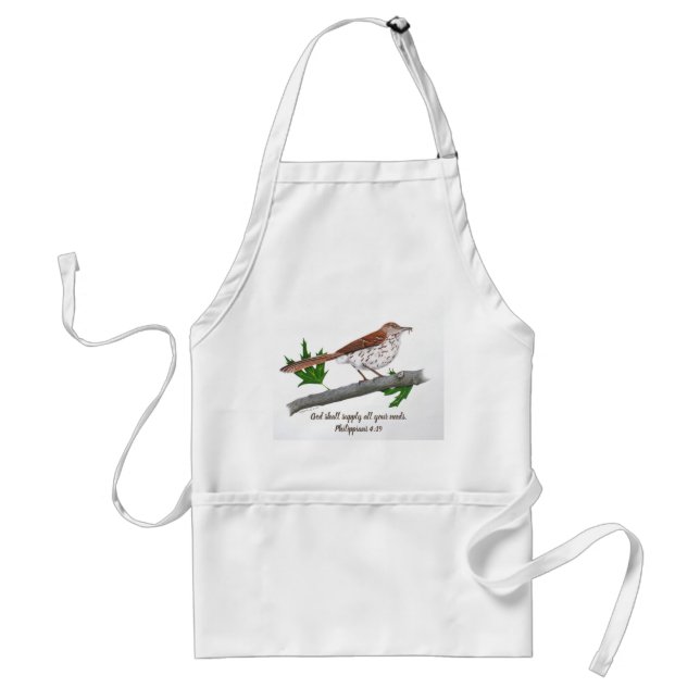 Avental Apron Inspiracional Brown Thrasher (Frente)