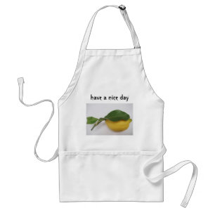 Avental Apron lemon with text: "have a nice day"