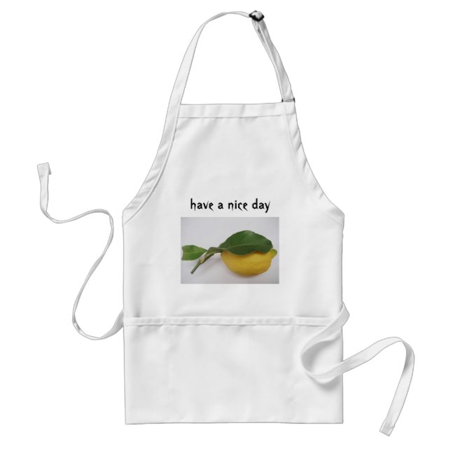 Avental Apron lemon with text: "have a nice day" (Frente)