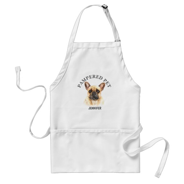 Avental Apron Personalizado de Groomer de Pet Bulldog Fran (Frente)