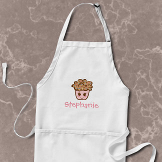 Avental Apron personalizado do Cupcake Kawaii com nome per