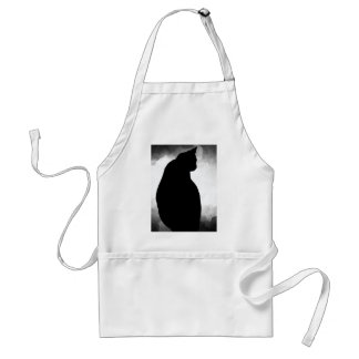Avental Apron Silhouette de Gato Negro