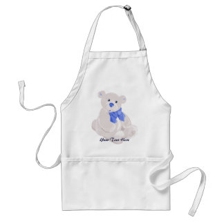 Avental Apron Ursinho branco e azul