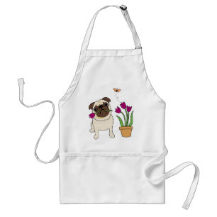 Avental Aprons Adoráveis Tulip Pug e Borboleta